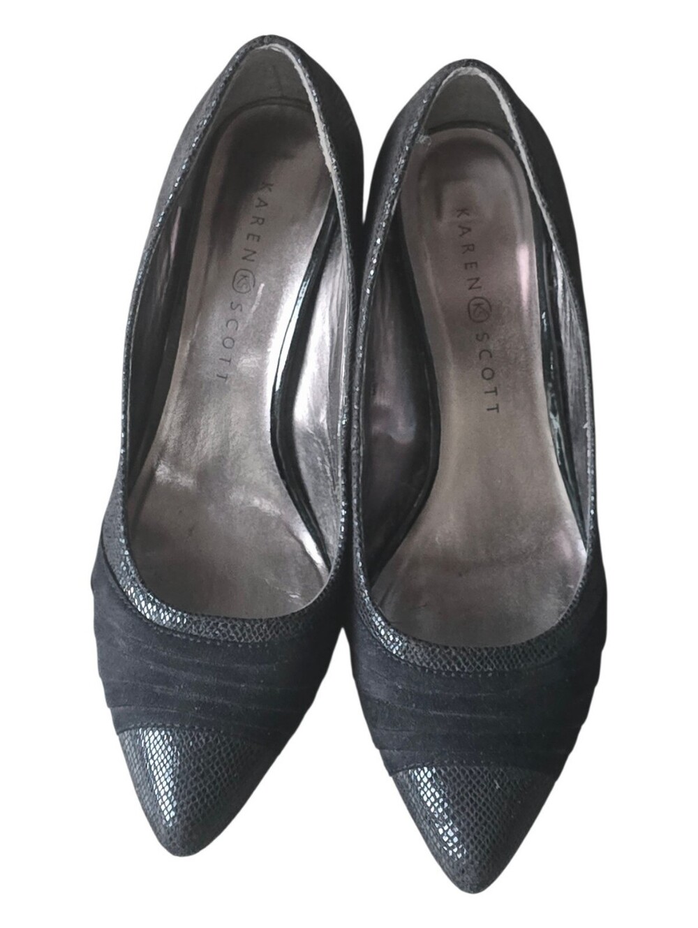 Karen Scott Black Textured Pointed-Toe Women's Heels 7.5